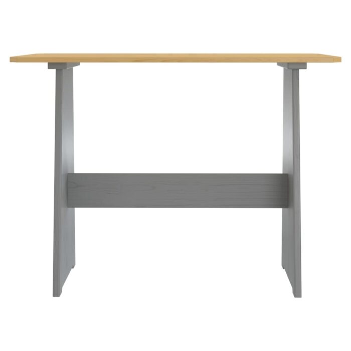 Ensemble à manger REINE 3 pcs marron miel gris bois pin massif – Image 10