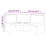 Ensemble à manger REINE 3 pcs marron miel gris bois pin massif – Image 12