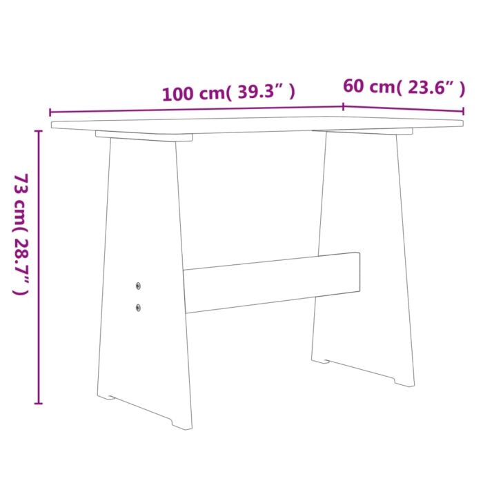 Ensemble à manger REINE 3 pcs marron miel gris bois pin massif – Image 13