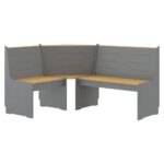 Ensemble à manger REINE 3 pcs marron miel gris bois pin massif – Image 3