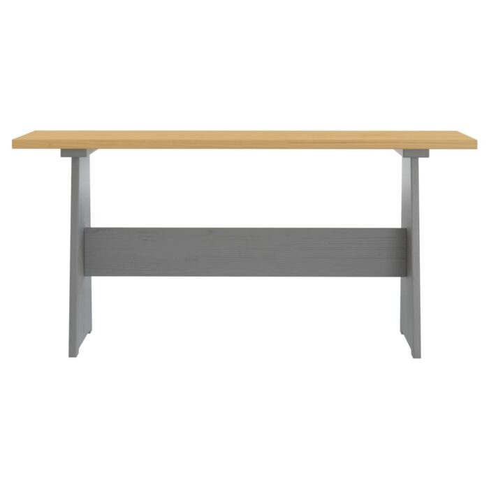 Ensemble à manger REINE 3 pcs marron miel gris bois pin massif – Image 8