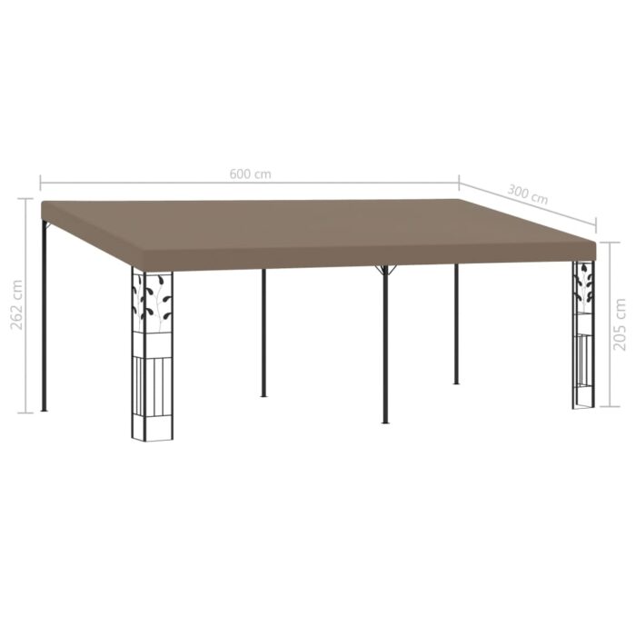 Belvédère mural 6x3x2,5 m Taupe – Image 5