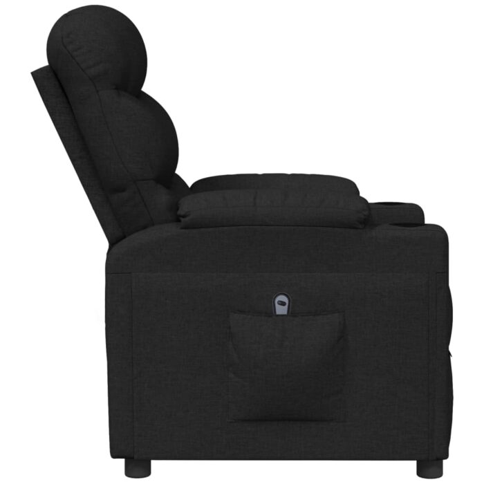 Fauteuil inclinable électrique Noir Tissu – Image 3