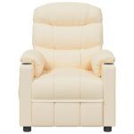 Fauteuil inclinable électrique Crème Tissu – Image 2