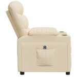 Fauteuil inclinable électrique Crème Tissu – Image 3