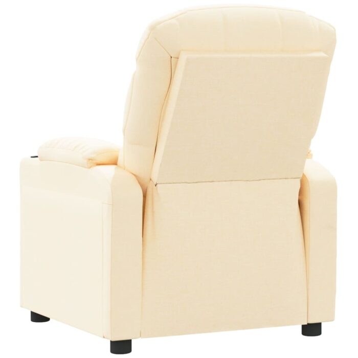 Fauteuil inclinable électrique Crème Tissu – Image 4