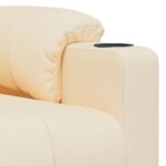 Fauteuil inclinable électrique Crème Tissu – Image 6