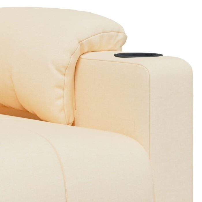 Fauteuil inclinable électrique Crème Tissu – Image 6