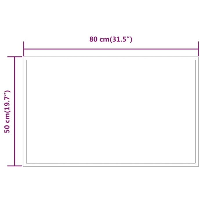 Miroir de salle de bain à LED 50x80 cm – Image 5
