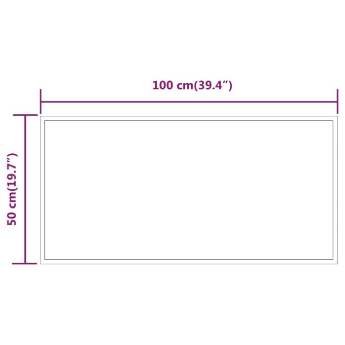Miroir de salle de bain à LED 50x100 cm – Image 5