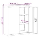 Classeur blanc 90x40x145 cm acier – Image 11