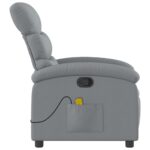 Fauteuil de massage inclinable gris clair tissu – Image 3