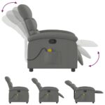 Fauteuil de massage inclinable gris foncé tissu – Image 5