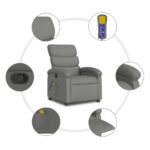 Fauteuil de massage inclinable gris foncé tissu – Image 6