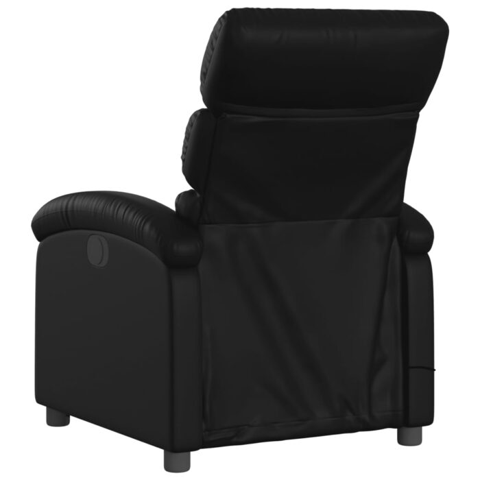 Fauteuil de massage inclinable noir similicuir – Image 4