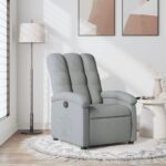 Fauteuil inclinable en tissu gris clair