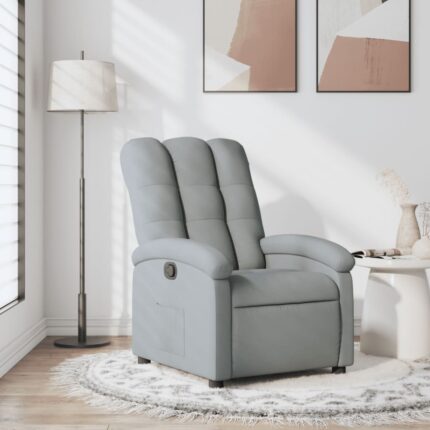 Fauteuil inclinable en tissu gris clair