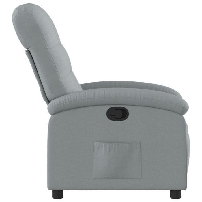 Fauteuil inclinable en tissu gris clair – Image 2