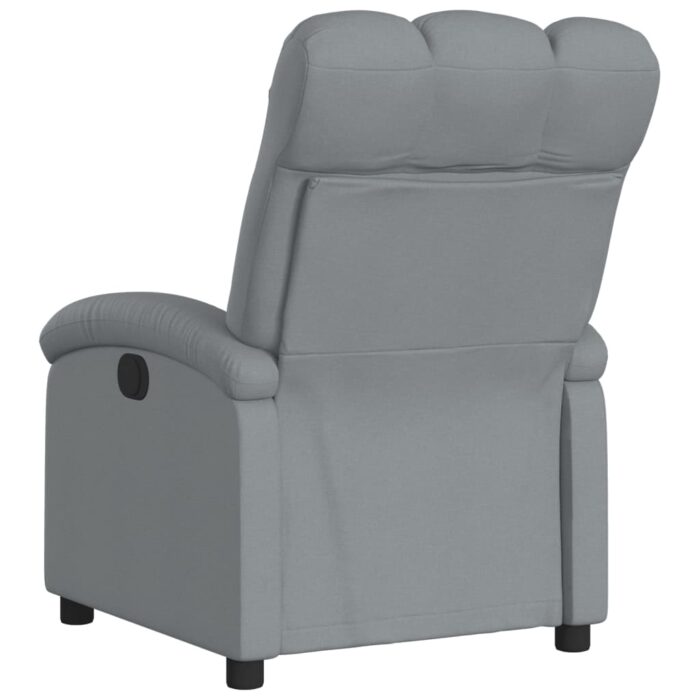 Fauteuil inclinable en tissu gris clair – Image 3