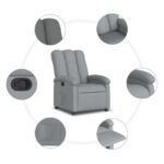Fauteuil inclinable en tissu gris clair – Image 5