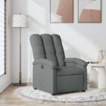 Fauteuil inclinable en tissu gris foncé