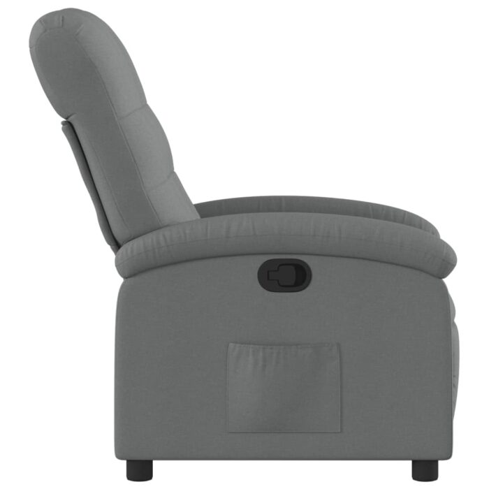 Fauteuil inclinable en tissu gris foncé – Image 2