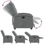 Fauteuil inclinable en tissu gris foncé – Image 4