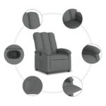 Fauteuil inclinable en tissu gris foncé – Image 5