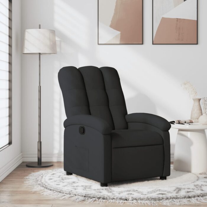 Fauteuil inclinable en tissu noir – Image 1