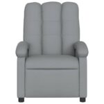 Fauteuil de massage inclinable gris clair tissu – Image 2