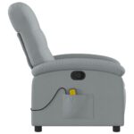 Fauteuil de massage inclinable gris clair tissu – Image 3