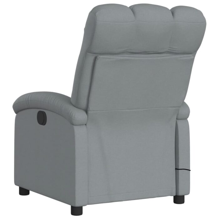 Fauteuil de massage inclinable gris clair tissu – Image 4