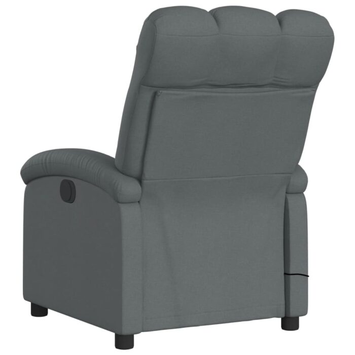 Fauteuil de massage inclinable gris foncé tissu – Image 4