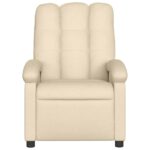 Fauteuil de massage inclinable crème tissu – Image 2