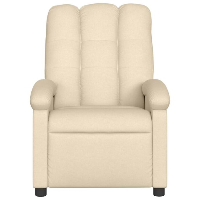 Fauteuil de massage inclinable crème tissu – Image 2
