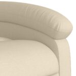 Fauteuil de massage inclinable crème tissu – Image 7