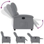 Fauteuil inclinable gris clair tissu – Image 2