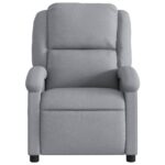 Fauteuil inclinable gris clair tissu – Image 4