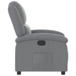 Fauteuil inclinable gris clair tissu – Image 5