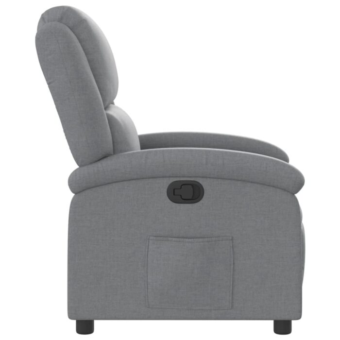 Fauteuil inclinable gris clair tissu – Image 5