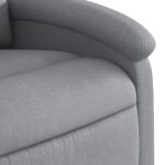 Fauteuil inclinable gris clair tissu – Image 6