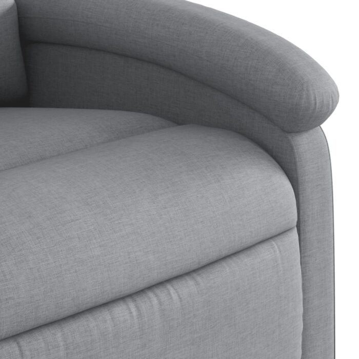 Fauteuil inclinable gris clair tissu – Image 6
