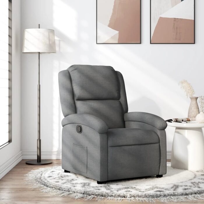 Fauteuil inclinable gris foncé tissu – Image 1
