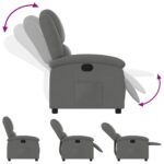 Fauteuil inclinable gris foncé tissu – Image 2