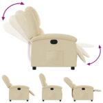 Fauteuil inclinable crème tissu – Image 2