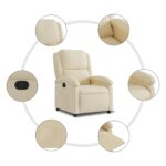 Fauteuil inclinable crème tissu – Image 3