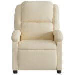 Fauteuil inclinable crème tissu – Image 4