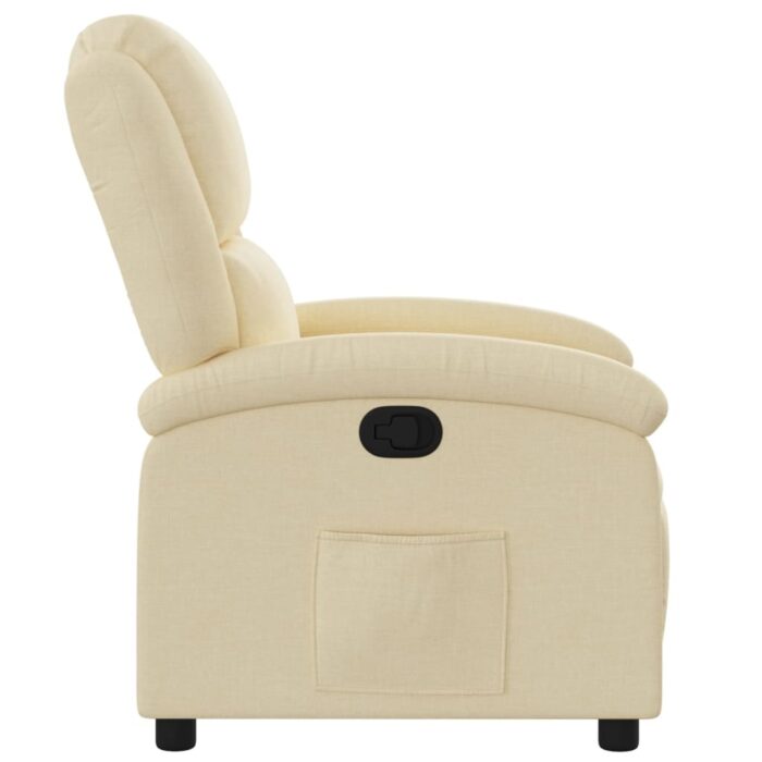 Fauteuil inclinable crème tissu – Image 5
