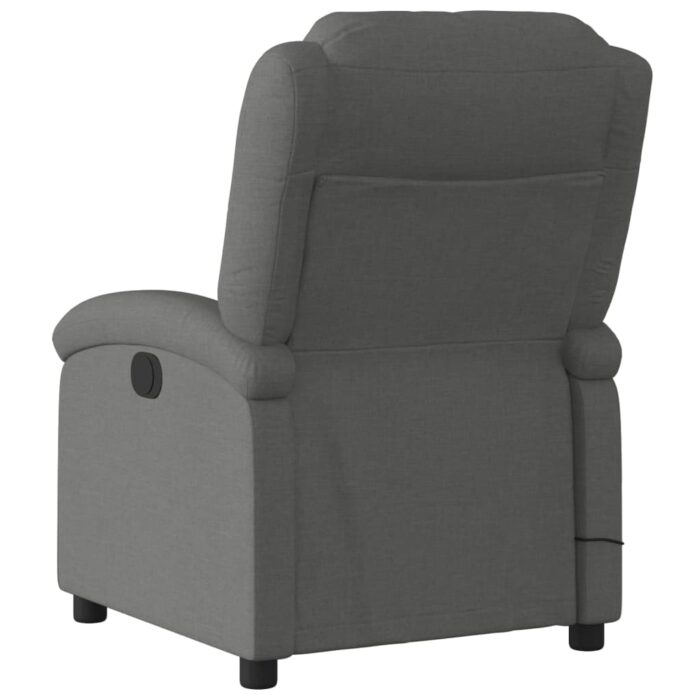 Fauteuil inclinable de massage en tissu gris foncé – Image 2