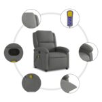 Fauteuil inclinable de massage en tissu gris foncé – Image 4